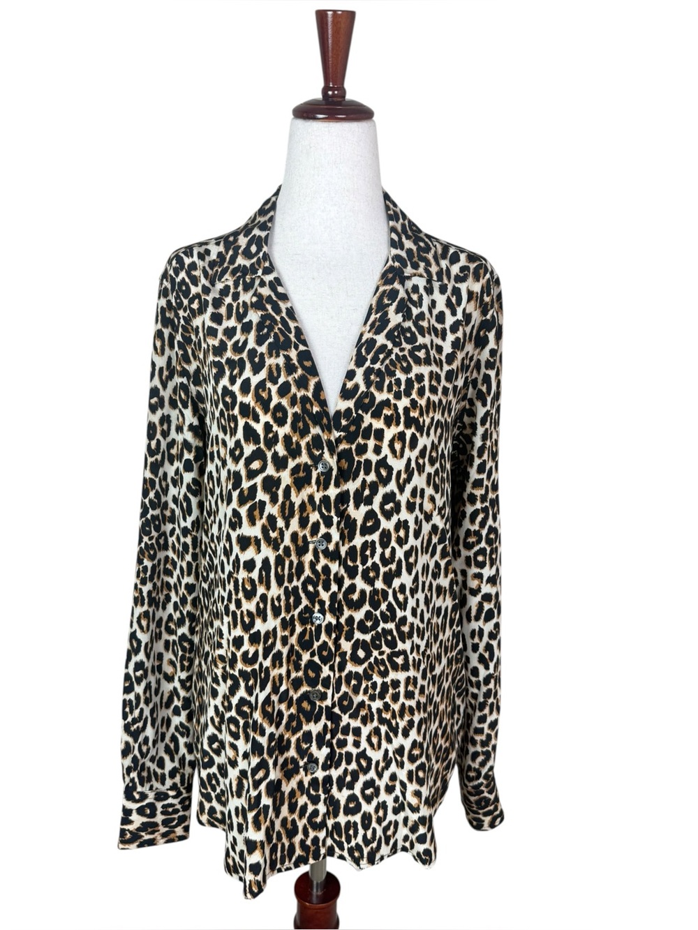 Equipment Femme Adalyn Underground Leopard 100% Silk Blouse Small